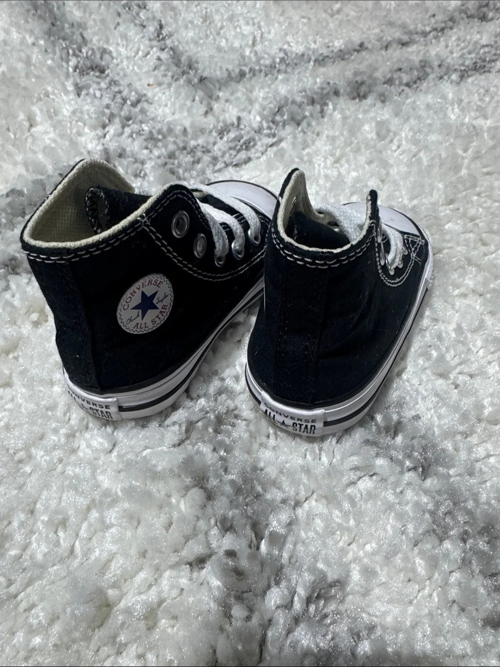 Converse Kids Black & White High Top Sneakers